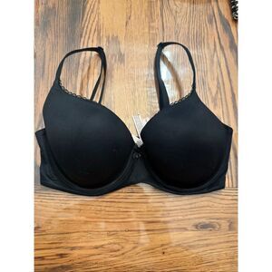 Victoria's Secret Black Padded Underwire Lined Demi Bra Size 34DD